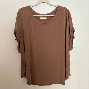 Lucky Brand Camel Dolman Tee | Scoop Neck | Size XXL